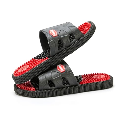 BYWXW Unisex Badesandalen für Damen und Herren, Badelatschen für Meer und Schwimmbad, Sandalen mit Weicher, Massierender Sohle und Optimalem Grip auf Nassen Oberflächen(Size:EU 40,Color:Schwarz) von BYWXW