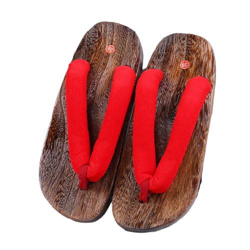 Japan Traditionellen Schuhe, High-Density Eva Sohle,Strapazierfähige und hochwertige Außensohle Schuhpantoffel für rutschfeste Sandalen(Size:EU 44,Color:Red A) von BYWXW