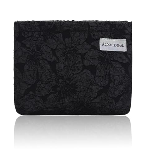 BYX Kosmetiktasche Damen, Make Up Bag, Kulturtasche Kosmetiktasche Waschtasche Makeup Organizer Muster Multifunktionaler Reisen Kulturtasche für Damen(Schwarze dreidimensionale Blumen), 1 Stück von BYXG