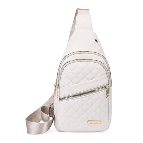 BYYLECL Kleine Umhängetasche für Damen, Umhängetasche, Brusttasche, lässiger Schulterrucksack, verstellbar, lässig, Cross-Body-Tasche für Damen, Reisen, Arbeit, Alltag, weiß BYYLECL Kleine Umhängetasche für Damen, Umhängetasche, Brusttasche, lässiger Schulterrucksack, verstellbar, lässig, Cross-Body-Tasche für Damen, Reisen, Arbeit, Alltag, weiß von BYYLECL