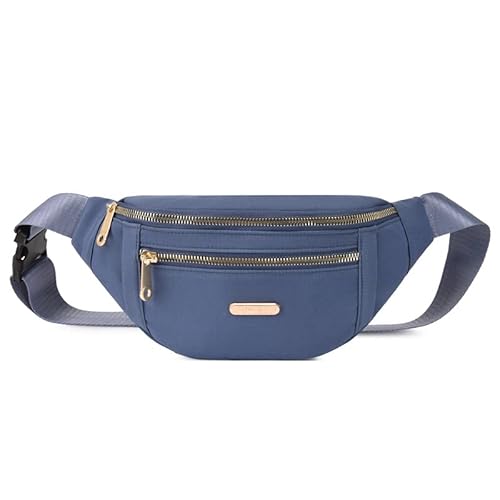 Bauchtasche, modische Bauchtasche mit verstellbarem Gürtel, lässige Reise-Bauchtasche mit Reißverschlusstaschen für Outdoor, Workout, Wandern, Geschenke für Männer und Frauen, blau von BYYLECL