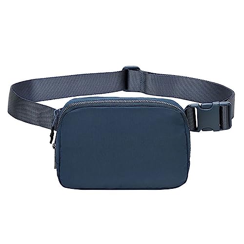 Gürteltasche für Damen und Herren, wasserdichte Festival-Bauchtasche, Fitnessstudio, Outdoor, modische Gürteltasche für Geld, Karten, Pässe mit Reißverschluss, verstellbarer Riemen, marineblau von BYYLECL