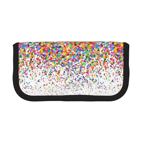 BYwenhopnbs Bunte Punkte, Kunstdruck, Federmäppchen mit großer Kapazität, Stiftetasche, Organizer, Leinen, Federtasche für Mädchen BYwenhopnbs Bunte Punkte, Kunstdruck, Federmäppchen mit großer Kapazität, Stiftetasche, Organizer, Leinen, Federtasche für Mädchen von BYwenhopnbs