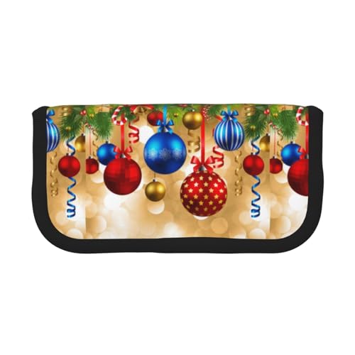 BYwenhopnbs Federmäppchen mit Aufdruck „Frohe Weihnachten“, großes Fassungsvermögen, Stiftetasche, Organizer aus Segeltuch, für Mädchen von BYwenhopnbs