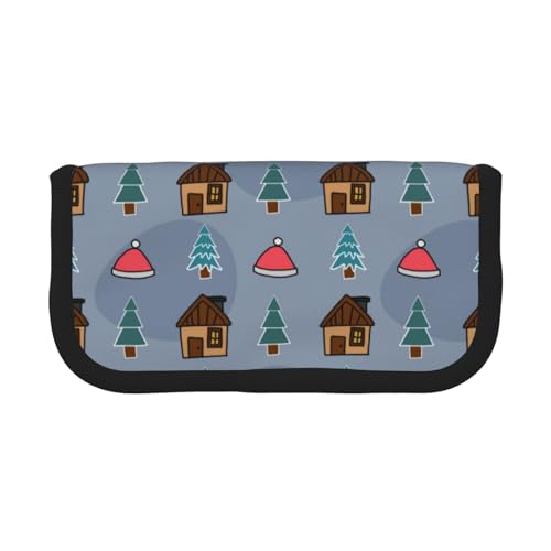 BYwenhopnbs Frohe Weihnachten, Weihnachtsbaum, Federmäppchen mit großer Kapazität, Stiftetasche, Organizer, Canvas-Federmäppchen für Mädchen von BYwenhopnbs