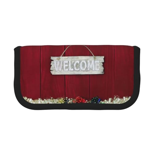 BYwenhopnbs Willkommen, Freunde, Weihnachten, Federmäppchen mit großer Kapazität, Stiftetasche, Organizer, Canvas-Federmäppchen für Mädchen von BYwenhopnbs