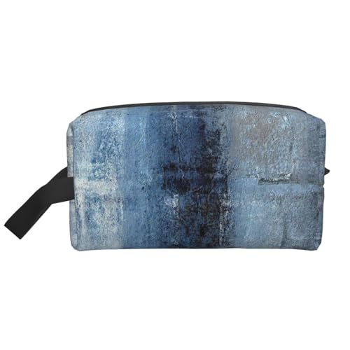 Blaue und graue abstrakte Kunst, Kosmetik-Organizer mit großer Kapazität, Reise-Make-up-Tasche für Frauen von BYwenhopnbs