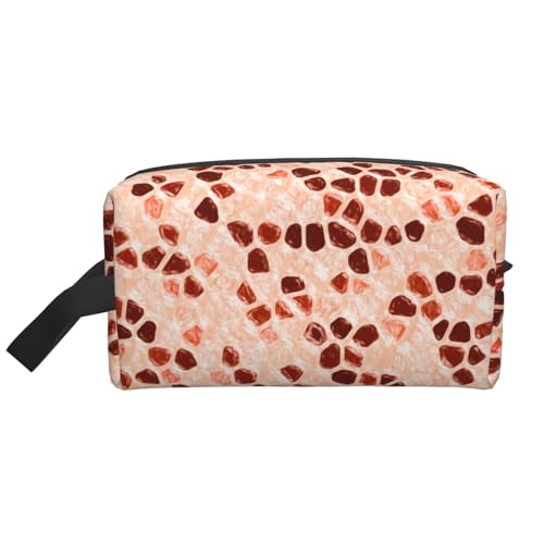 Braun Beige Rosa Koralle Orange Kosmetik-Organizer mit großer Kapazität, Reise-Make-up-Tasche für Frauen von BYwenhopnbs