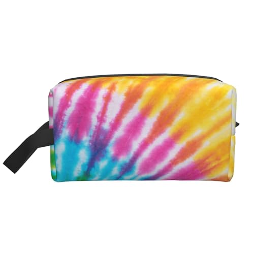 Bunter Spiral-Batik-Regenbogen-Kosmetik-Organizer mit großer Kapazität, Reise-Make-up-Tasche für Frauen von BYwenhopnbs