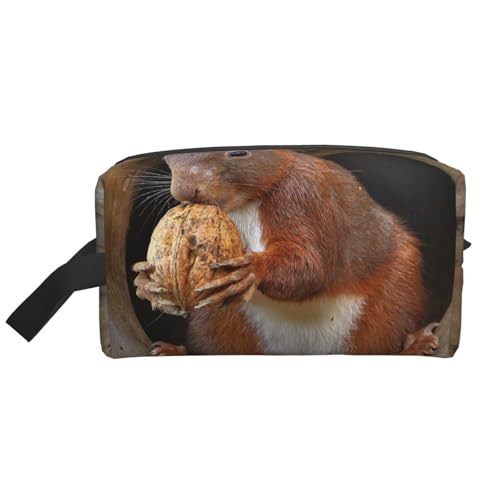 Chestnut Squirrel Kosmetik-Organizer mit großer Kapazität, Reise-Make-up-Tasche für Damen von BYwenhopnbs