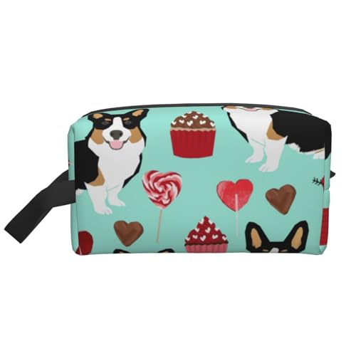 Corgi Tri Colored Dogs Dog Kosmetik-Organizer mit großer Kapazität, Reise-Make-up-Tasche für Frauen von BYwenhopnbs