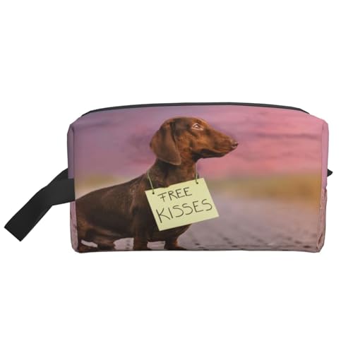 Dackelhunde mit Bretthunden, brauner Dackel, Kosmetik-Organizer mit großer Kapazität, Reise-Make-up-Tasche für Frauen von BYwenhopnbs