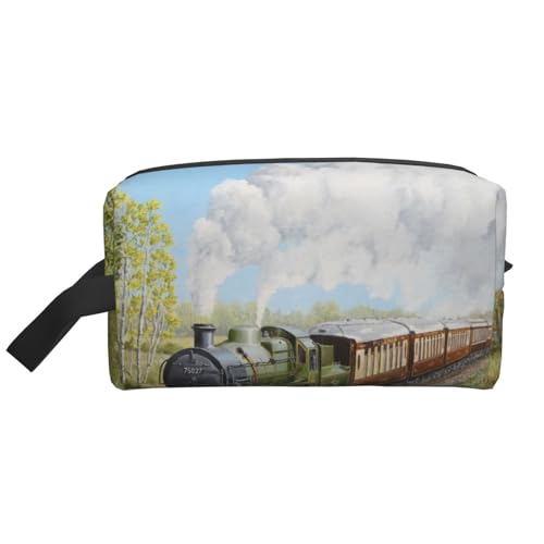 Dampfzug und Eisenbahn Kosmetik-Organizer mit großer Kapazität, Reise-Make-up-Tasche für Frauen von BYwenhopnbs