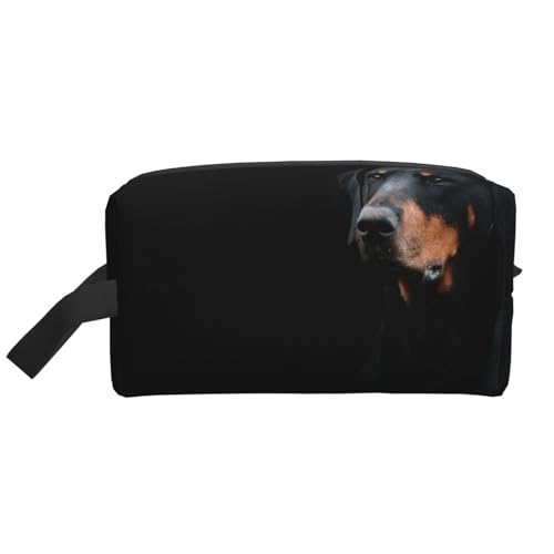 Dobermann-Pinscher, Haustiere, Hunde, Schwarze Hunde, Dobermann, Kosmetik-Organizer mit großer Kapazität, Reise-Make-up-Tasche für Frauen von BYwenhopnbs