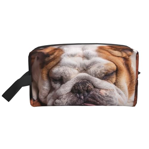Englische Bulldoggen, Maulkorb, Haustiere, schlafende Hunde, Kosmetik-Organizer mit großer Kapazität, Reise-Make-up-Tasche für Frauen von BYwenhopnbs