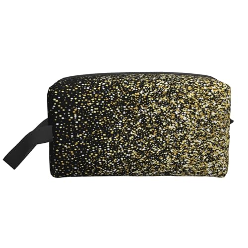Goldglitzer-Muster Esp10 Abstrakt Kosmetik-Organizer mit großer Kapazität, Reise-Make-up-Tasche für Damen von BYwenhopnbs