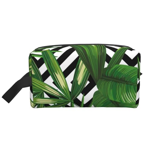 Grüne Blätter Einer tropischen Palme, Kosmetik-Organizer mit großer Kapazität, Reise-Make-up-Tasche für Frauen von BYwenhopnbs