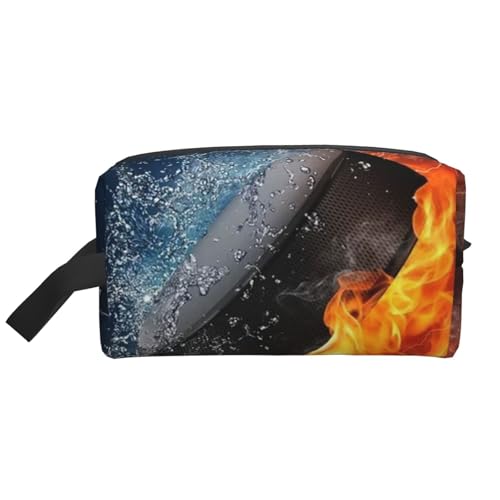 Ice Hockey Fire Kosmetik-Organizer mit großer Kapazität, Reise-Make-up-Tasche für Frauen von BYwenhopnbs