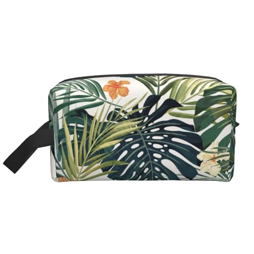 Kosmetik-Organizer mit Buntem Palmenmuster und großer Kapazität, Reise-Make-up-Tasche für Damen von BYwenhopnbs