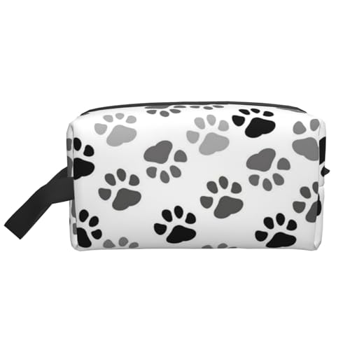Kosmetik-Organizer mit Hundepfoten-Print und großer Kapazität, Reise-Make-up-Tasche für Damen von BYwenhopnbs
