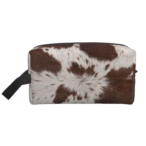 Kosmetik-Organizer mit Kuh-Rindsleder-Print und großer Kapazität, Reise-Make-up-Tasche für Frauen von BYwenhopnbs