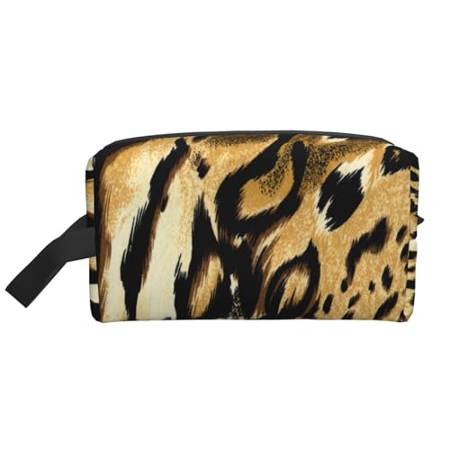 Kosmetik-Organizer mit Leoparden-, Löwen- und Tigerfell, gestromt, große Kapazität, Reise-Make-up-Tasche für Damen von BYwenhopnbs