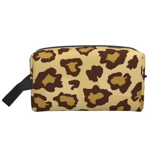 Kosmetik-Organizer mit Leopardenmuster und großer Kapazität, Reise-Make-up-Tasche für Damen von BYwenhopnbs