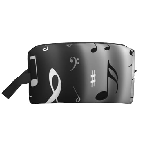 Kosmetik-Organizer mit Musiknoten-Print und großer Kapazität, Reise-Make-up-Tasche für Damen von BYwenhopnbs
