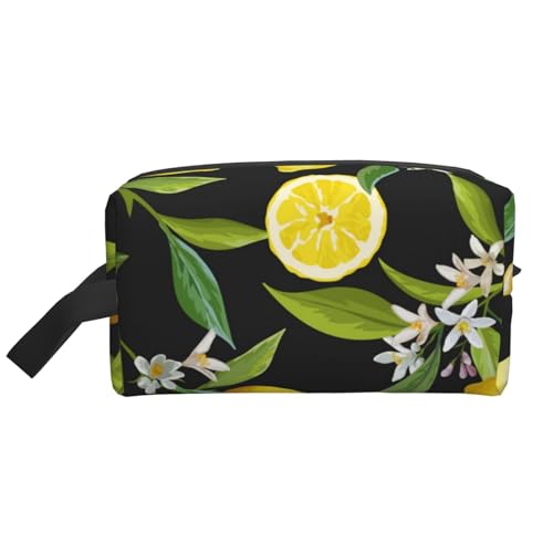 Kosmetik-Organizer mit Obst- und Zitronenmuster und großer Kapazität, Reise-Make-up-Tasche für Damen von BYwenhopnbs