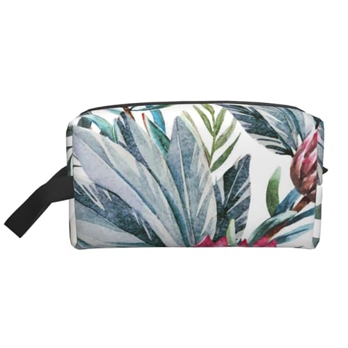 Kosmetik-Organizer mit Protea-Muster und großer Kapazität, Reise-Make-up-Tasche für Damen von BYwenhopnbs
