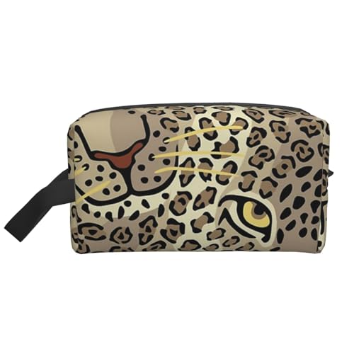 Kosmetik-Organizer mit Tier-Leopardenmuster und großer Kapazität, Reise-Make-up-Tasche für Damen von BYwenhopnbs