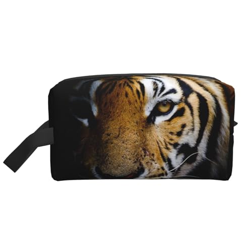 Kosmetik-Organizer mit Tigerkopf-Aufdruck und großer Kapazität, Reise-Make-up-Tasche für Damen von BYwenhopnbs