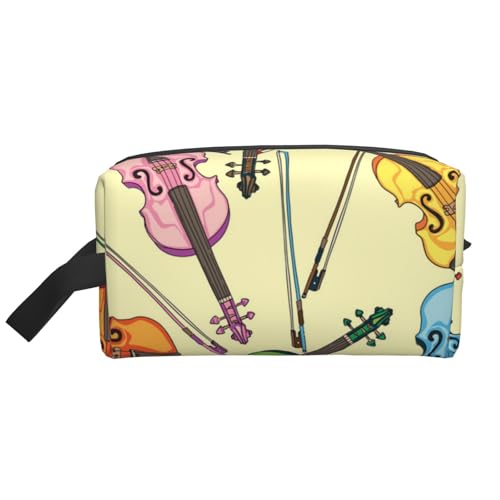Kosmetik-Organizer mit Violinen-Musiknote und großer Kapazität, Reise-Make-up-Tasche für Frauen von BYwenhopnbs
