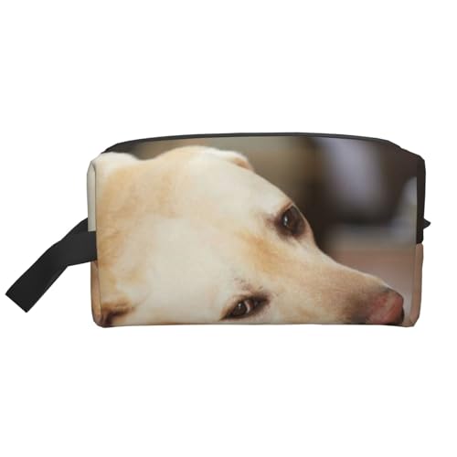 Kosmetik-Organizer mit gelbem Labrador Retriever-Aufdruck und großer Kapazität, Reise-Make-up-Tasche für Damen von BYwenhopnbs