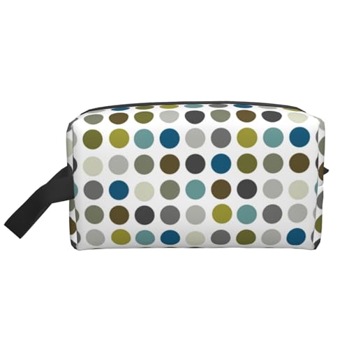 Kosmetik-Organizer mit großem Fassungsvermögen, Retro-Mod-Tupfenmuster, Reise-Make-up-Tasche für Damen von BYwenhopnbs