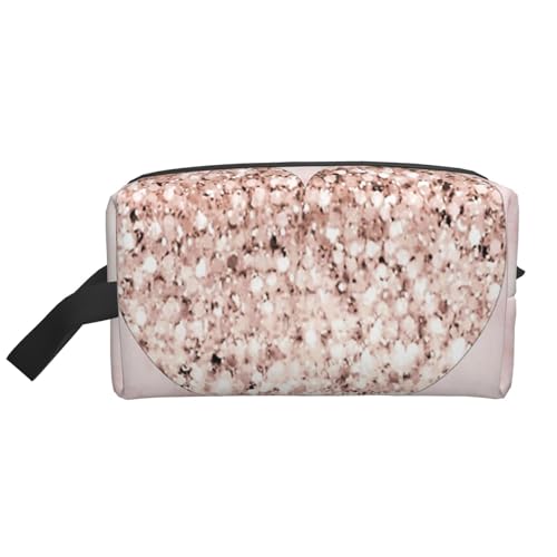 Kosmetik-Organizer mit großem Fassungsvermögen, Roségold, Herz, Reise-Make-up-Tasche für Damen von BYwenhopnbs