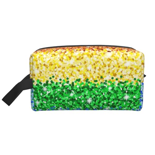 LGBT Sparkle Glitter Pride Flag Kosmetik-Organizer mit großer Kapazität, Reise-Make-up-Tasche für Frauen von BYwenhopnbs