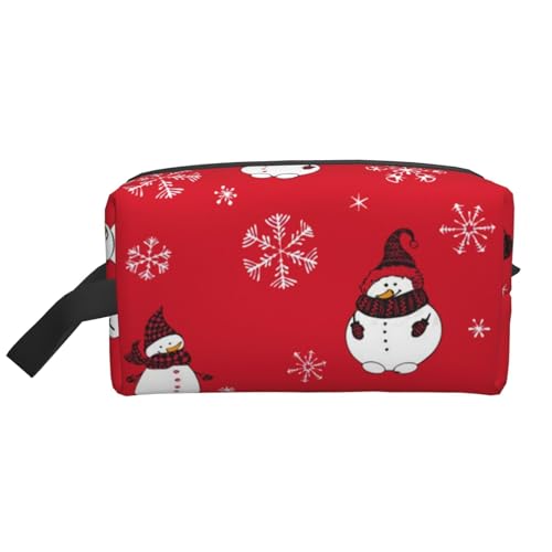 Lustige Weihnachts-Schneemänner und Schneeflocken, Kosmetik-Organizer mit großer Kapazität, Reise-Make-up-Tasche für Frauen von BYwenhopnbs