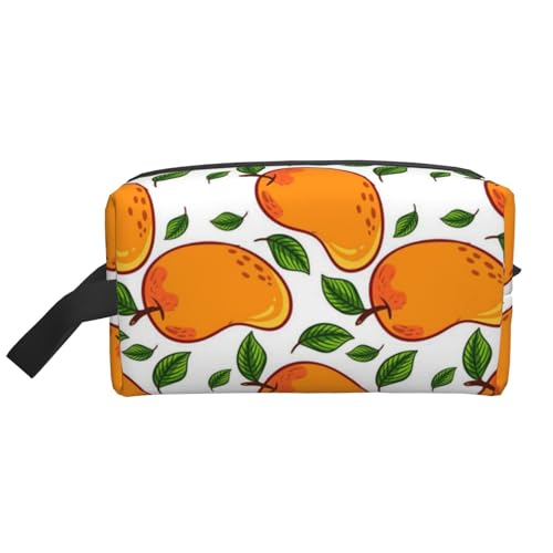 Mangofrucht- und Blättermuster, Kosmetik-Organizer mit großer Kapazität, Reise-Make-up-Tasche für Frauen von BYwenhopnbs