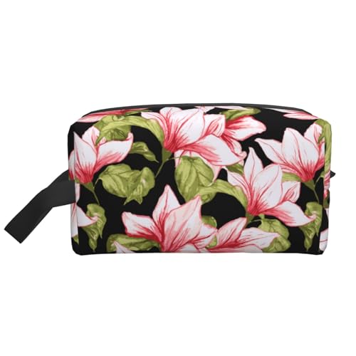 Nahtloses Muster mit Magnolienblüte, Kosmetik-Organizer mit großer Kapazität, Reise-Make-up-Tasche für Damen von BYwenhopnbs