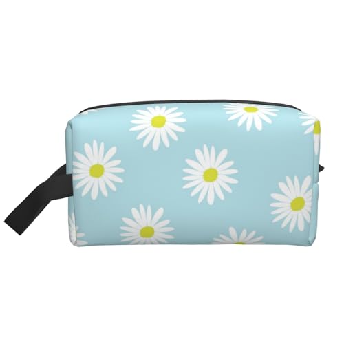 Niedliche Gänseblümchen-Blumen, blau, Kosmetik-Organizer mit großer Kapazität, Reise-Make-up-Tasche für Frauen von BYwenhopnbs