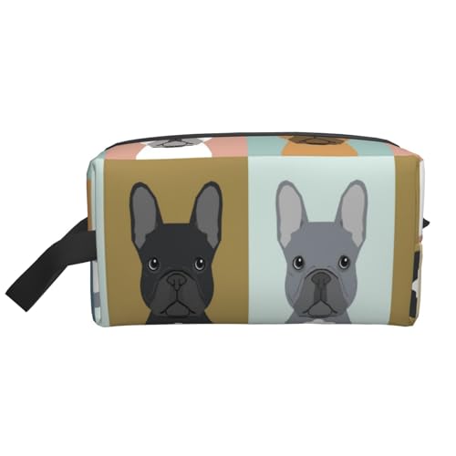 Niedliche französische Bulldoggen, Kosmetik-Organizer mit großer Kapazität, Reise-Make-up-Tasche für Frauen von BYwenhopnbs