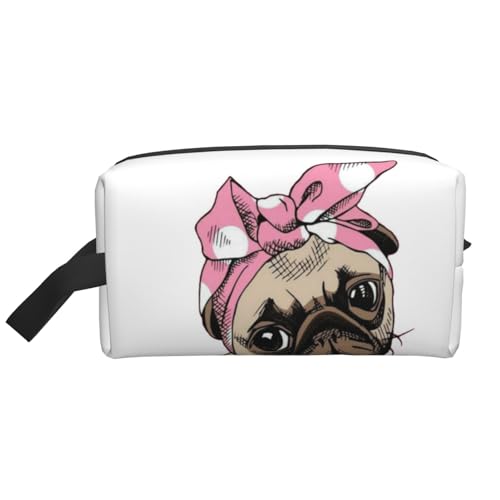 Niedlicher Kleiner Mops, Kosmetik-Organizer mit großer Kapazität, Reise-Make-up-Tasche für Frauen von BYwenhopnbs