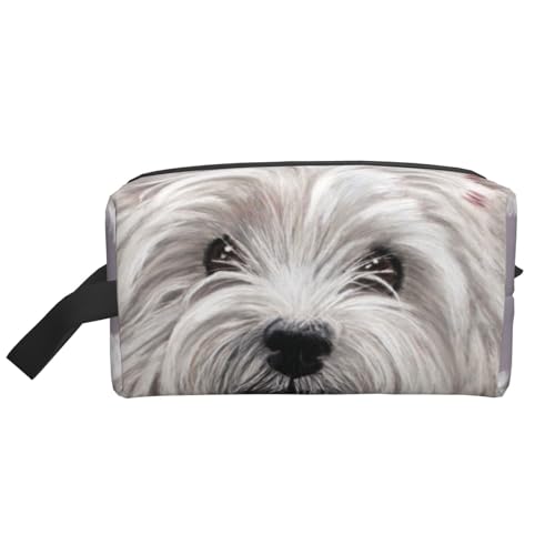Niedlicher West Highland Terrier-Hundekunstdruck, Kosmetik-Organizer mit großer Kapazität, Reise-Make-up-Tasche für Frauen von BYwenhopnbs