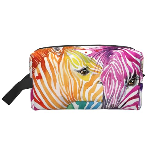 Niedlicher Zebra-Wildtier-Druck, Kosmetik-Organizer mit großer Kapazität, Reise-Make-up-Tasche für Frauen von BYwenhopnbs