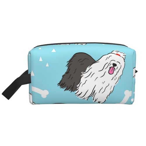 Old English Sheepdog Pattern Kosmetik-Organizer mit großer Kapazität, Reise-Make-up-Tasche für Frauen von BYwenhopnbs