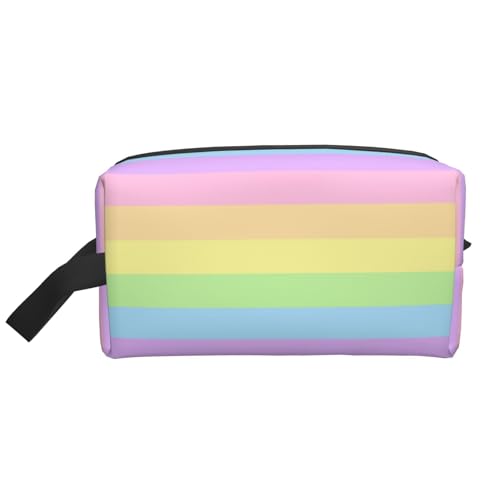 Pastellfarbener Regenbogen-Streifen, Kosmetik-Organizer mit großer Kapazität, Reise-Make-up-Tasche für Frauen von BYwenhopnbs