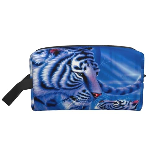 Print Tiger Mom and Son Kosmetik-Organizer mit großer Kapazität, Reise-Make-up-Tasche für Frauen von BYwenhopnbs