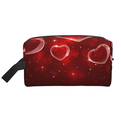 Red Heart Kosmetik-Organizer mit großer Kapazität, Reise-Make-up-Tasche für Frauen von BYwenhopnbs
