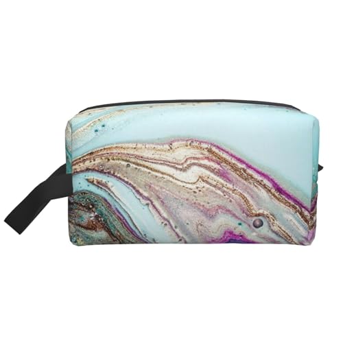 Regenbogen-Achat-Geode-Rock, Kosmetik-Organizer mit großer Kapazität, Reise-Make-up-Tasche für Frauen Regenbogen-Achat-Geode-Rock, Kosmetik-Organizer mit großer Kapazität, Reise-Make-up-Tasche für Frauen von BYwenhopnbs